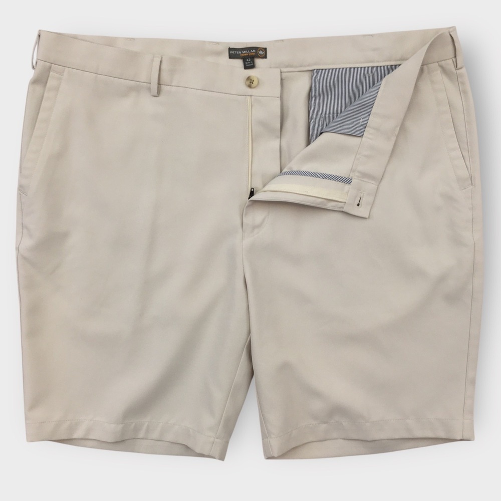 Peter Millar Crown Sport Golf Shorts Salem Performance Flat Front Size 42